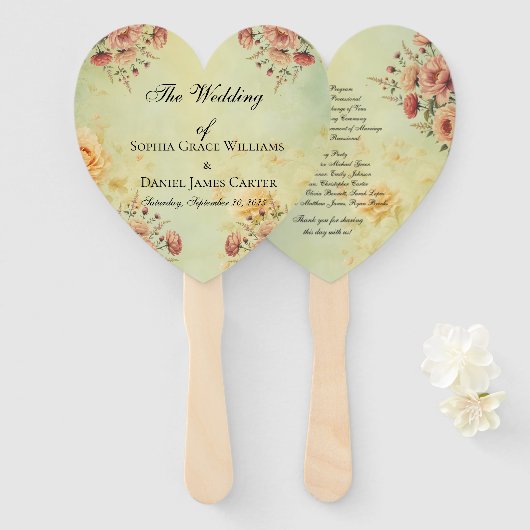 Hochzeitsprogramm Fächer (Vorne und Hinten)