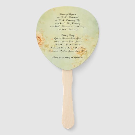 Hochzeitsprogramm Fächer (Rückseite)