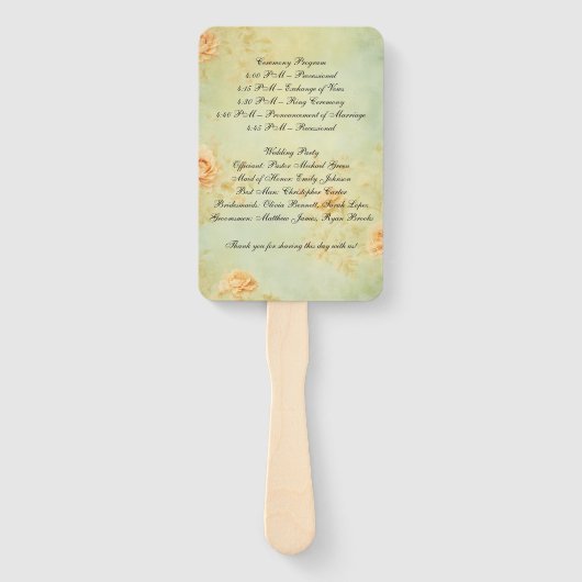 Hochzeitsprogramm Fächer (Rückseite)