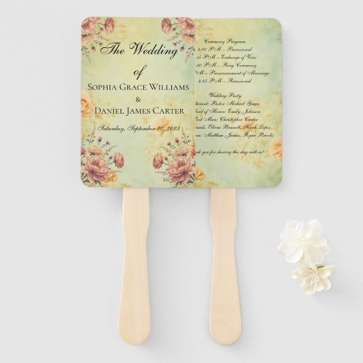 Hochzeitsprogramm Fächer (Vorne und Hinten)