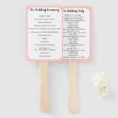 Hochzeitsprogramm Fan beliebiger Farbe, die als ro Fächer (Vorne und Hinten)