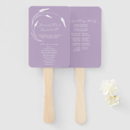 Hochzeitsprogramm Fan Lavender Line Art Fächer