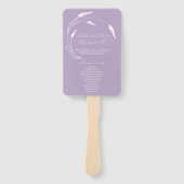 Hochzeitsprogramm Fan Lavender Line Art Fächer (Vorderseite)