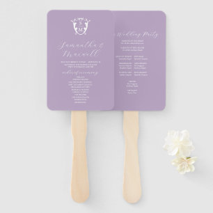 Hochzeitsprogramm Fan Lilac Classic Monogram Fächer