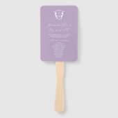 Hochzeitsprogramm Fan Lilac Classic Monogram Fächer (Vorderseite)