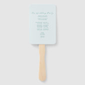 Hochzeitsprogramm Fan Pale Blue Classic Monogram Fächer (Rückseite)