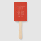 Hochzeitsprogramm Fans Wasserfarbene Rote Libelle Fächer (Rückseite)