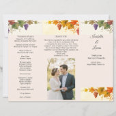 Hochzeitsprogramm-Flyer für Weinberge im Napa Vall (Vorderseite)