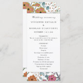 Hochzeitsprogramm Frühjahrsflorale Grenz rosa Blum Programm (Vorne/Hinten)