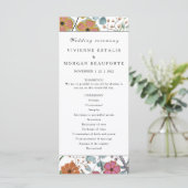 Hochzeitsprogramm Frühjahrsflorale Grenz rosa Blum Programm (Stehend Vorderseite)