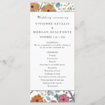 Hochzeitsprogramm Frühjahrsflorale Grenz rosa Blum