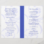 Hochzeitsprogramm für Abstrakte Blumen in Blau und (Rückseite)
