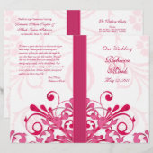 Hochzeitsprogramm für Abstrakte Blumen in Rosa und (Vorne/Hinten)