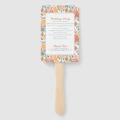 Hochzeitsprogramm für abstrakte Blumenvögel Mitte  Fächer (Rückseite)