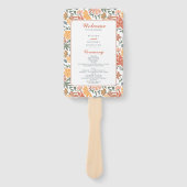 Hochzeitsprogramm für abstrakte Blumenvögel Mitte  Fächer (Vorderseite)