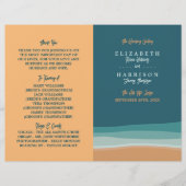 Hochzeitsprogramm für abstrakte Ocean Beach (Vorderseite)