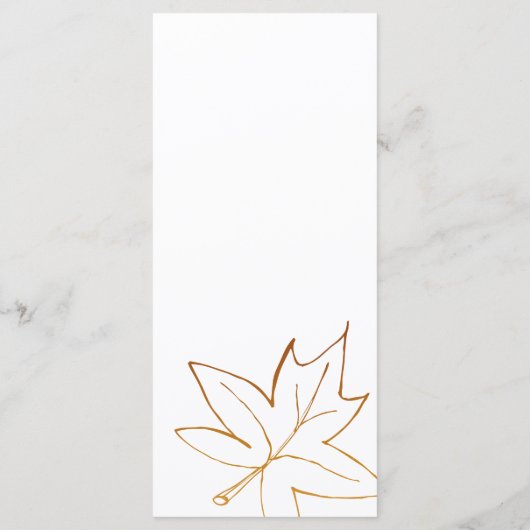 Hochzeitsprogramm für Ahornblätterblätter Programm (Rückseite)