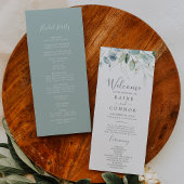 Hochzeitsprogramm für Airy Greenery und Gold Leaf Programm