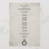 Hochzeitsprogramm für Alicen im Wunderland Programm (Rückseite)