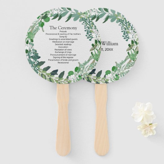 Hochzeitsprogramm für alle Jahreszeiten Fächer (Vorne und Hinten)