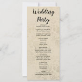 Hochzeitsprogramm für alte Rose (Rückseite)