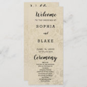 Hochzeitsprogramm für alte Rose (Vorne/Hinten)