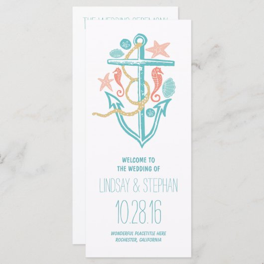 Hochzeitsprogramm für Anker Programm (Vorne/Hinten)