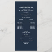 Hochzeitsprogramm für Anker und Papageien Programm (Rückseite)