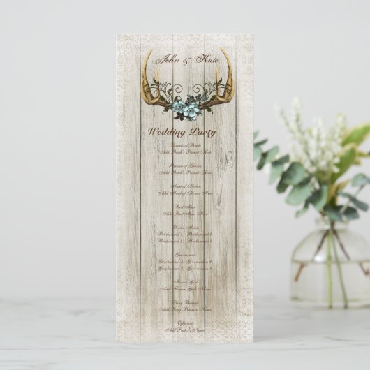 Hochzeitsprogramm für Ankläger und Rose Programm (Stehend Vorderseite)