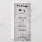 Hochzeitsprogramm für antike Silber-Rose (Rückseite)