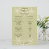 Hochzeitsprogramm für antikes Olivenöl Briefpapier (Stehend Vorderseite)