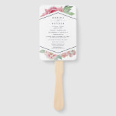 Hochzeitsprogramm für antikes Peony Fächer (Vorderseite)
