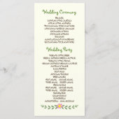 Hochzeitsprogramm für Antler & Korallen, rosa Blum Programm (Rückseite)