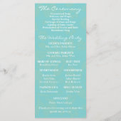 Hochzeitsprogramm für Aqua Beach Blume Programm (Rückseite)