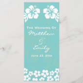 Hochzeitsprogramm für Aqua Beach Blume Programm (Vorderseite)