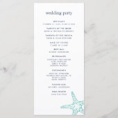 Hochzeitsprogramm für Aqua & Navy Programm (Rückseite)