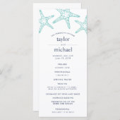 Hochzeitsprogramm für Aqua & Navy Programm (Vorne/Hinten)