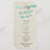 Hochzeitsprogramm für Aqua Starfish und Ribbon Bea Programm (Vorne/Hinten)