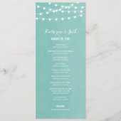Hochzeitsprogramm für Aqua String Lights Programm (Vorderseite)