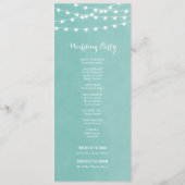 Hochzeitsprogramm für Aqua String Lights Programm (Rückseite)