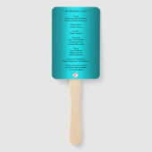 Hochzeitsprogramm für Aqua und White Roses Fächer (Rückseite)