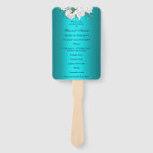 Hochzeitsprogramm für Aqua und White Roses Fächer (Vorderseite)