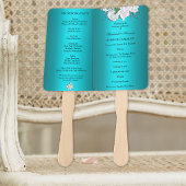 Hochzeitsprogramm für Aqua und White Roses Fächer
