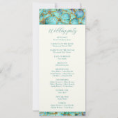 Hochzeitsprogramm für aquamarine Blume Einladung (Rückseite)