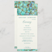 Hochzeitsprogramm für aquamarine Blume Einladung (Vorne/Hinten)