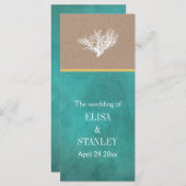 Hochzeitsprogramm für aquamarines Kraftpapier für Programm (Vorne/Hinten)