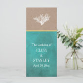 Hochzeitsprogramm für aquamarines Kraftpapier für Programm (Stehend Vorderseite)