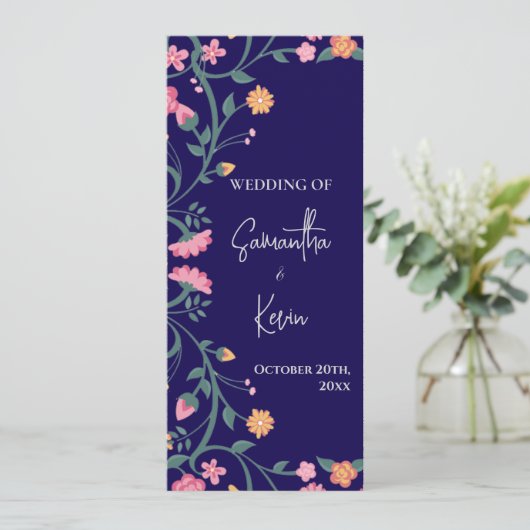 Hochzeitsprogramm für Aquarellbilder Einladung (Stehend Vorderseite)