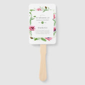 Hochzeitsprogramm für Aquarellpinken Fächer (Vorderseite)