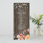 Hochzeitsprogramm für Barnholz-Fall-Blume Programm (Stehend Vorderseite)